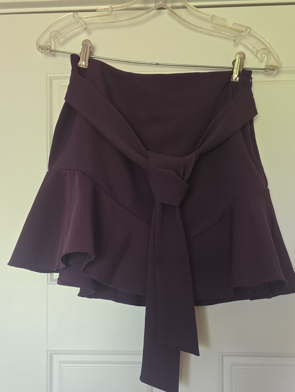 Zara Women’s Purple Tie-Front Flared Skirt Skort